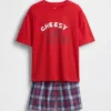 Oversized pyjamasShorts i återvunnet material för barn