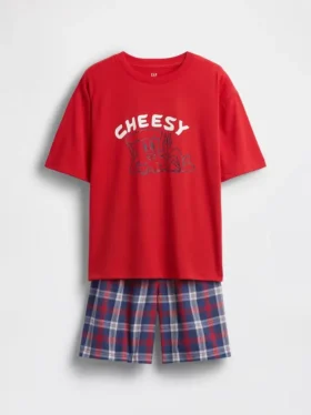 Oversized pyjamasShorts i återvunnet material för barn