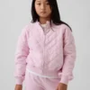Oversized quiltad jacka med dragkedja för barn