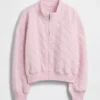 Oversized quiltad jacka med dragkedja för barn