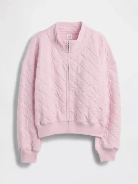 Oversized quiltad jacka med dragkedja för barn