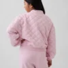 Oversized quiltad jacka med dragkedja för barn
