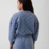 Oversized quiltad jacka med dragkedja för barn