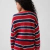Oversized randig virkad tröja för barn