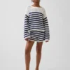 Oversized randig virkad tröja för barn