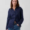 Oversized-skjorta i 100 % linne