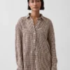Oversized-skjorta i 100 % linne