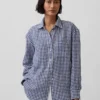 Oversized-skjorta i 100 % linne