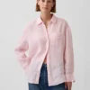 Oversized-skjorta i 100 % linne