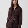 Oversized-skjorta i 100 % linne