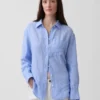 Oversized-skjorta i 100 % linne