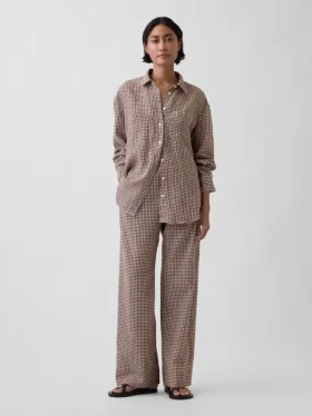 Oversized-skjorta i 100 % linne