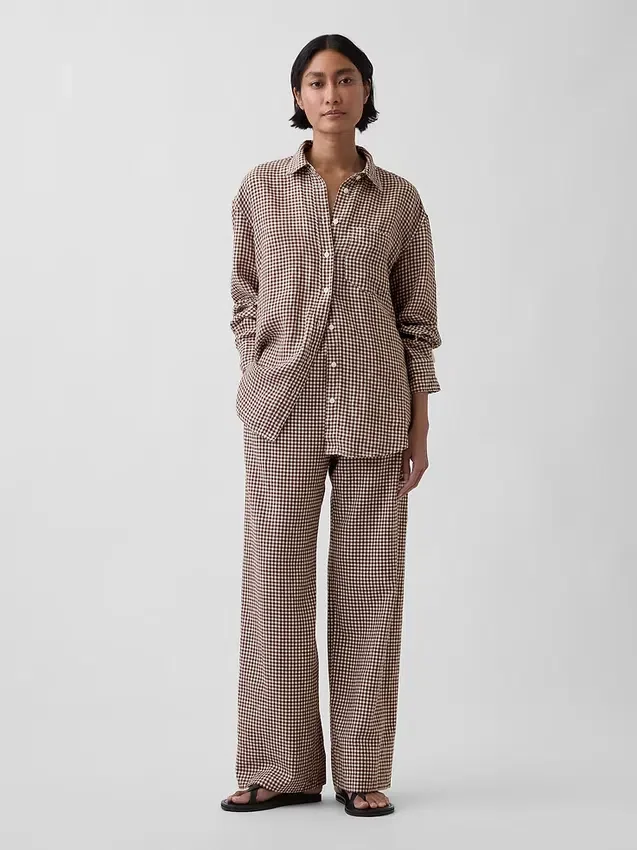 Oversized-skjorta i 100 % linne