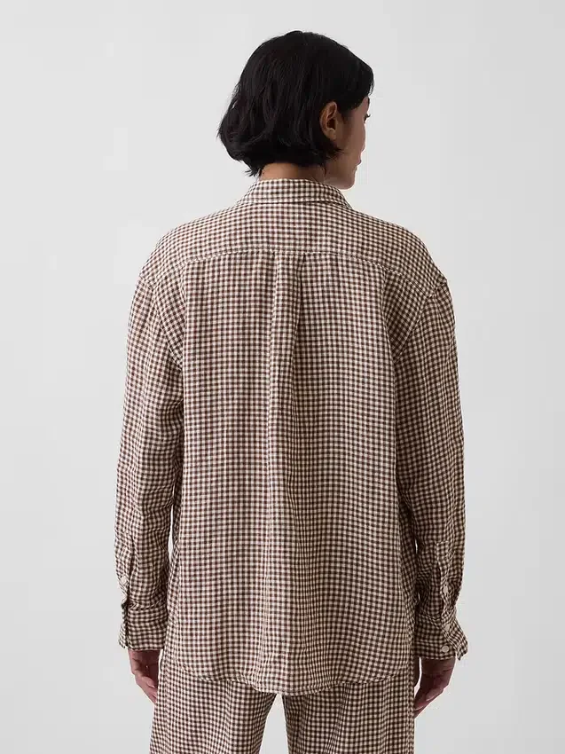Oversized-skjorta i 100 % linne
