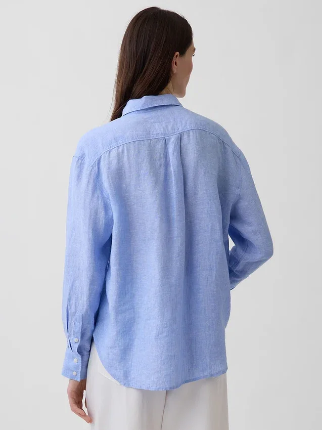 Oversized-skjorta i 100 % linne