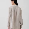 Oversized-skjorta i 100 % linne