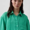Oversized-skjorta i 100 % linne