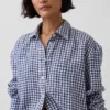 Oversized-skjorta i 100 % linne