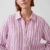 Oversized-skjorta i 100 % linne