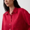 Oversized-skjorta i 100 % linne