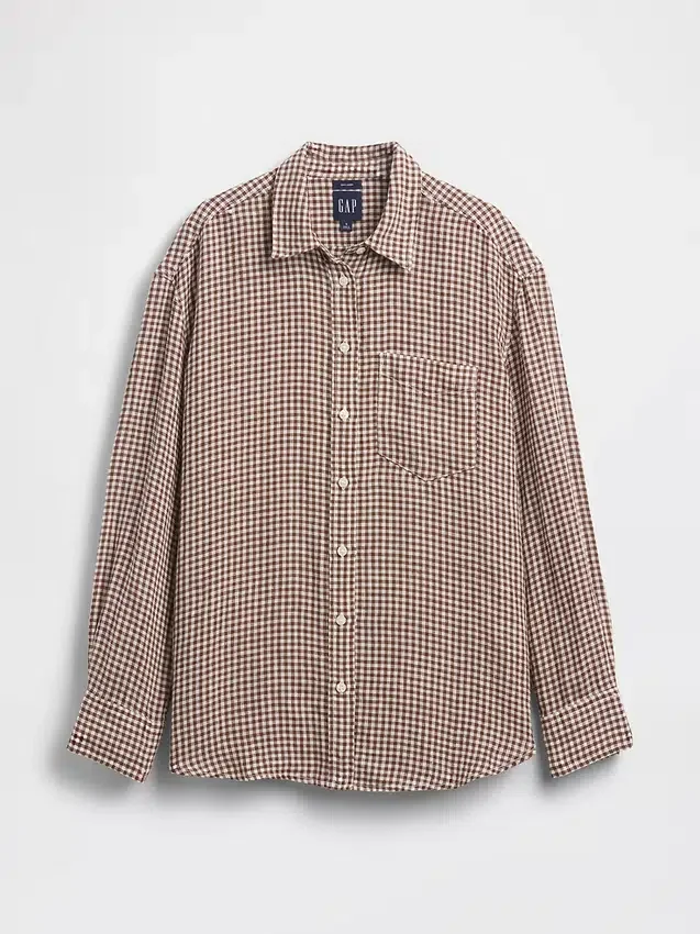 Oversized-skjorta i 100 % linne