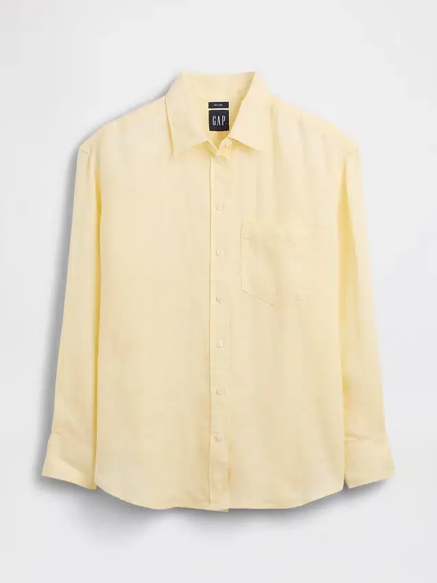 Oversized-skjorta i 100 % linne