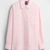 Oversized-skjorta i 100 % linne