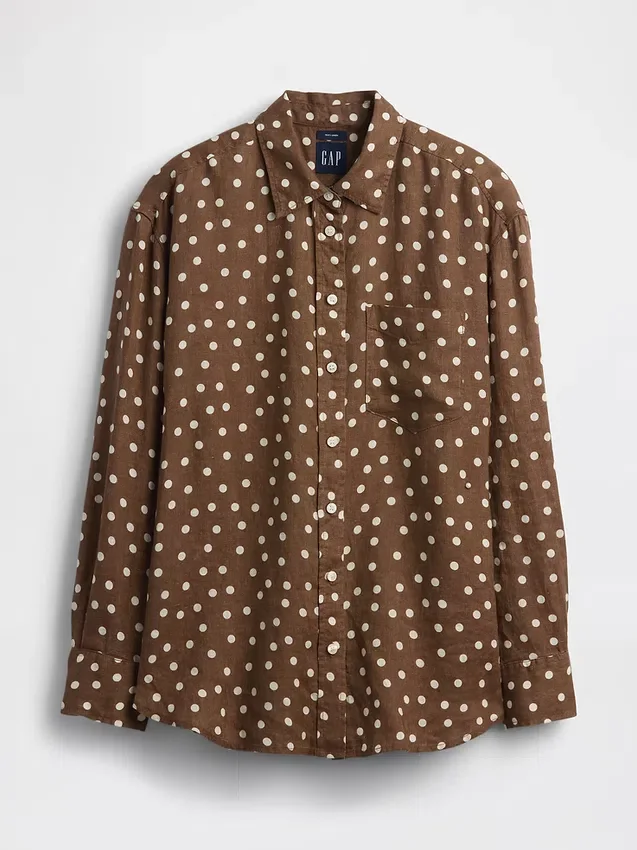 Oversized-skjorta i 100 % linne