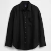 Oversized-skjorta i 100 % linne