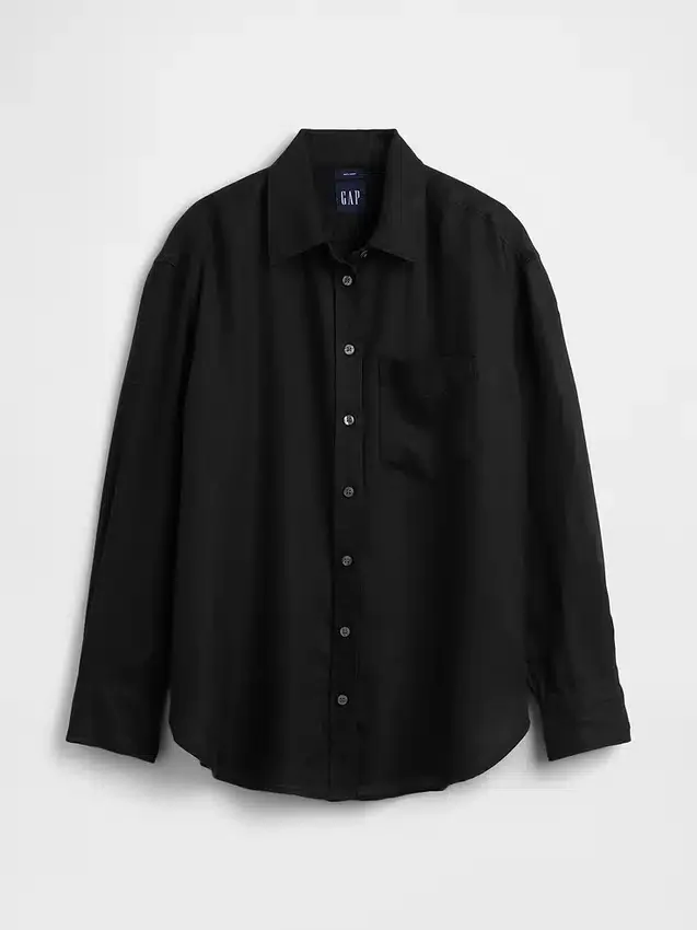 Oversized-skjorta i 100 % linne