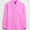 Oversized-skjorta i 100 % linne