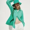 Oversized-skjorta i 100 % linne