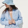 Oversized-skjorta i 100 % linne