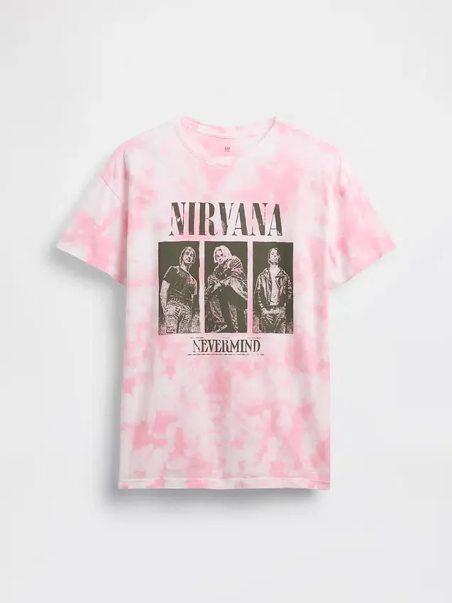 Oversized T-shirt för barn med Nirvana-motiv