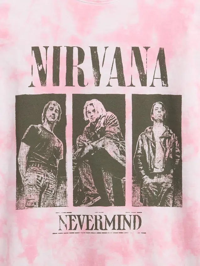 Oversized T-shirt för barn med Nirvana-motiv