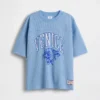 Oversized T-shirt i mesh med tryck för barn