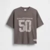 Oversized T-shirt i mesh med tryck för barn