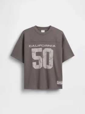 Oversized T-shirt i mesh med tryck för barn