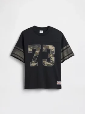 Oversized T-shirt i mesh med tryck för barn