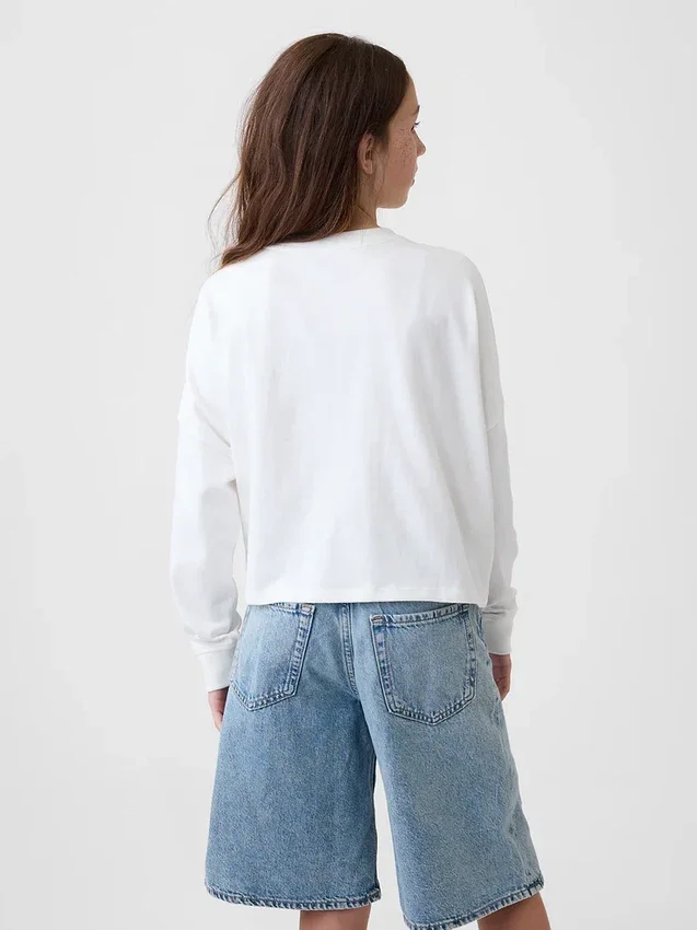 Oversized T-shirt i tjock bomullsjersey för barn