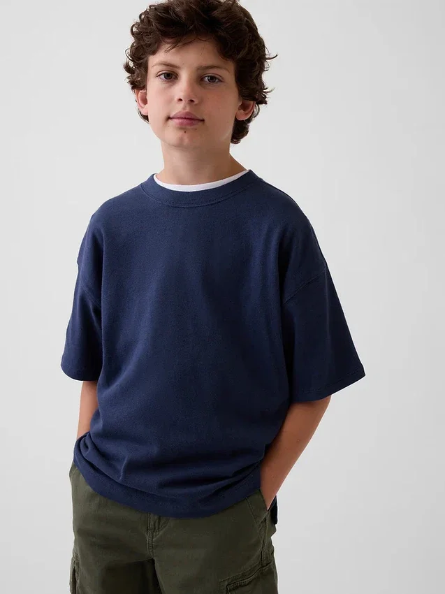Oversized T-shirt i tjockt tyg för barn