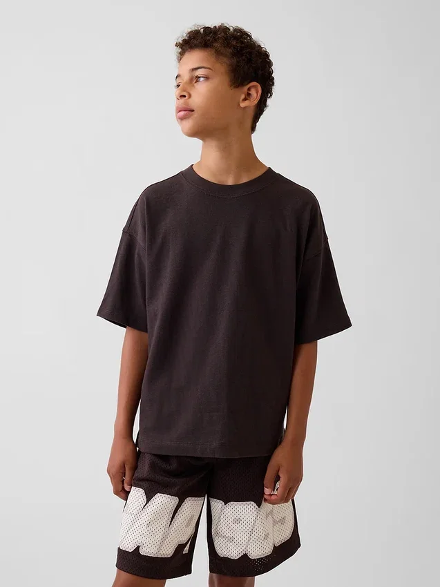 Oversized T-shirt i tjockt tyg för barn
