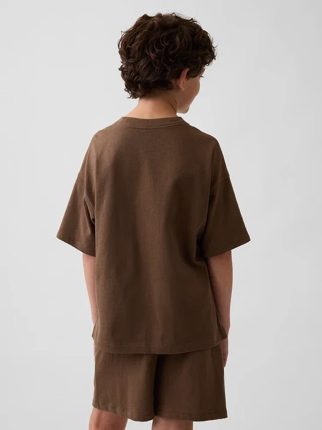 Oversized T-shirt i tjockt tyg för barn