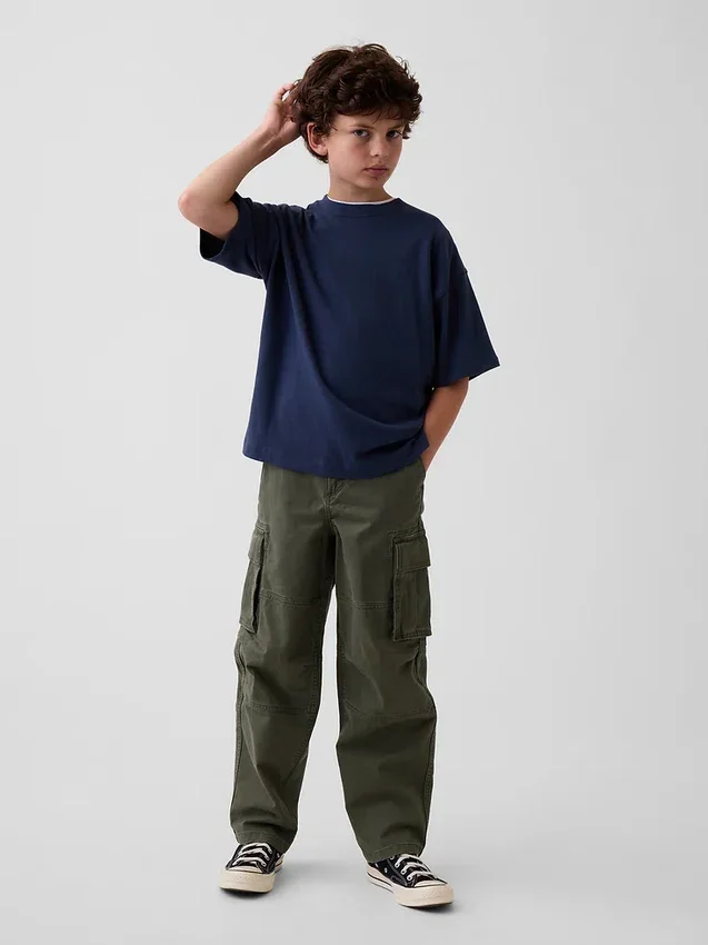 Oversized T-shirt i tjockt tyg för barn