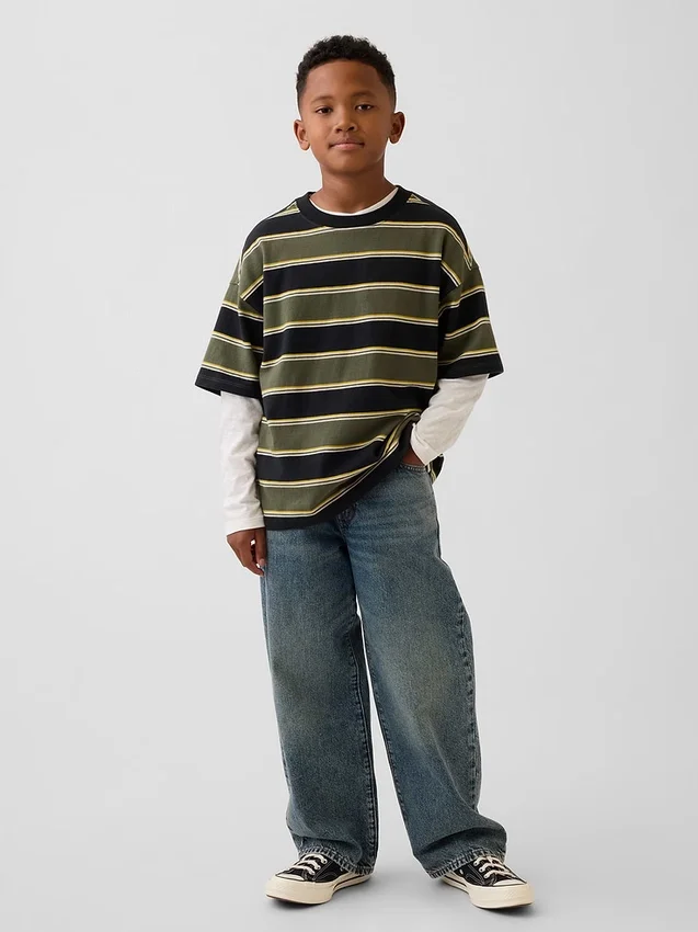 Oversized T-shirt i tjockt tyg för barn