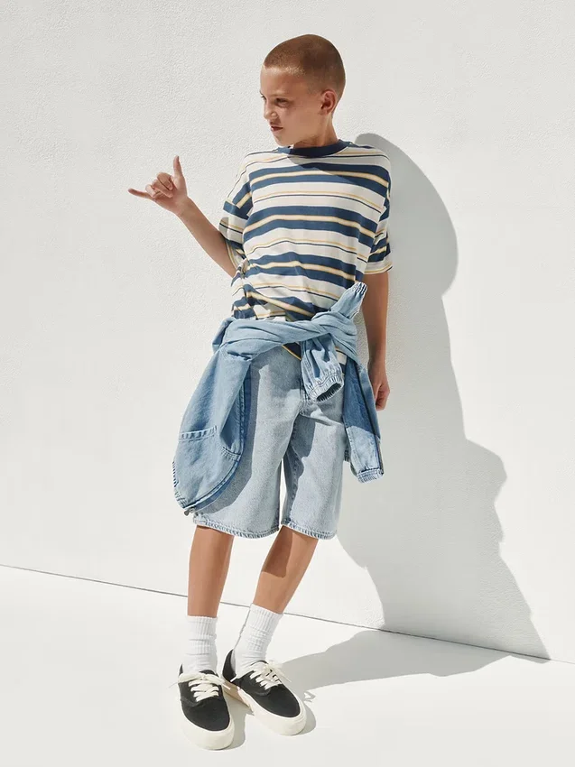 Oversized T-shirt i tjockt tyg för barn