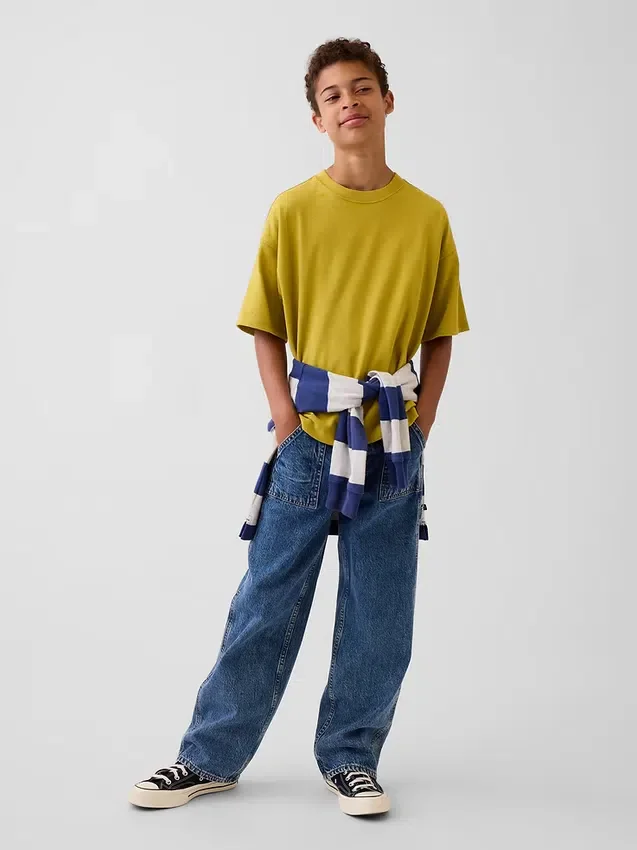 Oversized T-shirt i tjockt tyg för barn