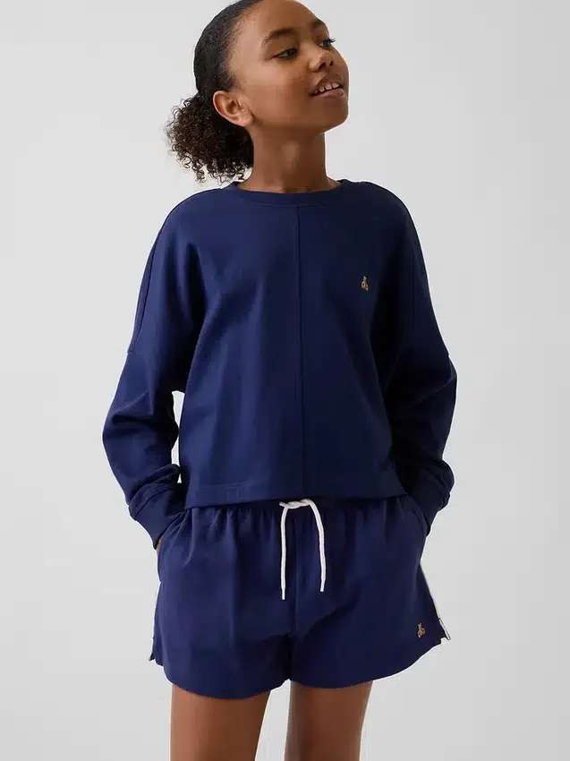 Oversized T-shirt i tjockt tyg med synliga sömmar för barn