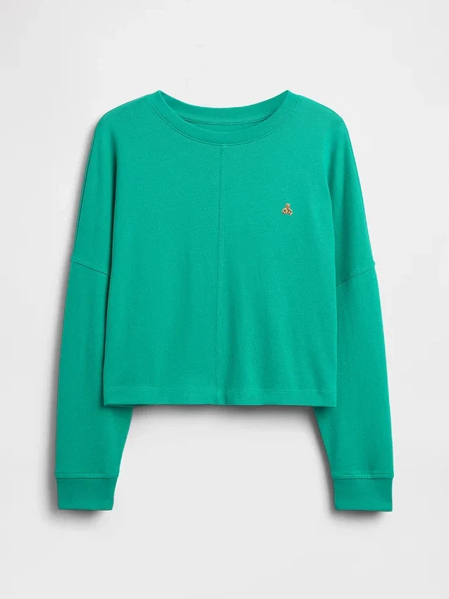 Oversized T-shirt i tjockt tyg med synliga sömmar för barn