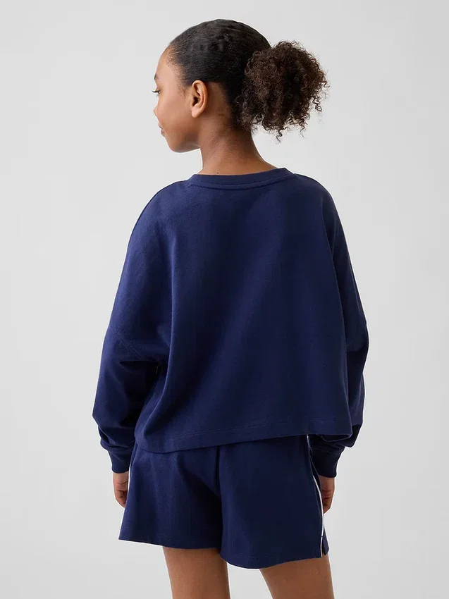 Oversized T-shirt i tjockt tyg med synliga sömmar för barn